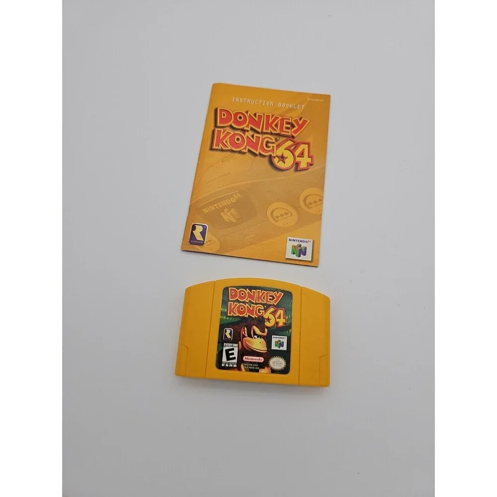 Donkey Kong 64 N64 NUS-006 (Nintendo 64, 1997) Game Cartridge and Manual TESTED